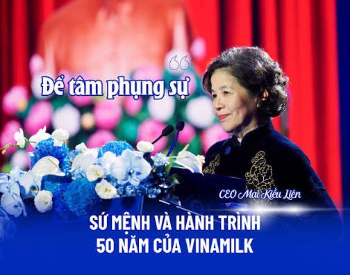 Bà Mai Kiều Liên (CEO của Vinamilk) tại sự kiện Vinamilk nhận Huân chương Độc lập hạng Nhất - Người Tiên Phong