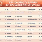 Top doanh nghiệp tư nhân nộp ngân sách theo ngành