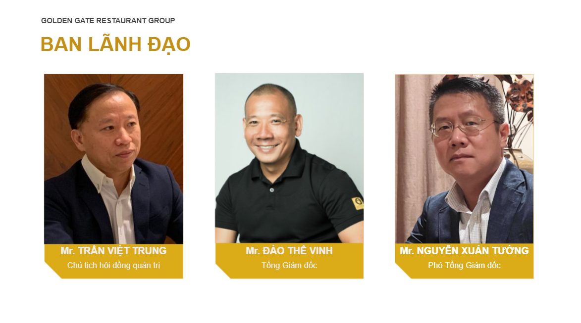 Ban lãnh đạo- Lịch sử hình thành Tập đoàn Golden Gate - Người Tiên Phong