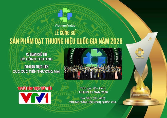 Danh sách 499 sản phẩm đạt Thương hiệu Quốc gia Việt Nam năm 2026 26 Trực tiếp buổi trao giải danh sách 499 sản phẩm đạt Thương hiệu Quốc gia Việt Nam năm 2026 - Người Tiên Phong