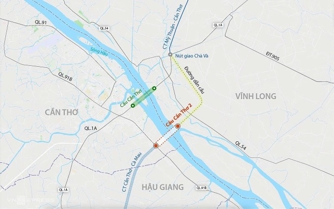 Chi tiết trên bản đồ map vị trí cầu Cần Thơ 2 - Người Tiên Phong